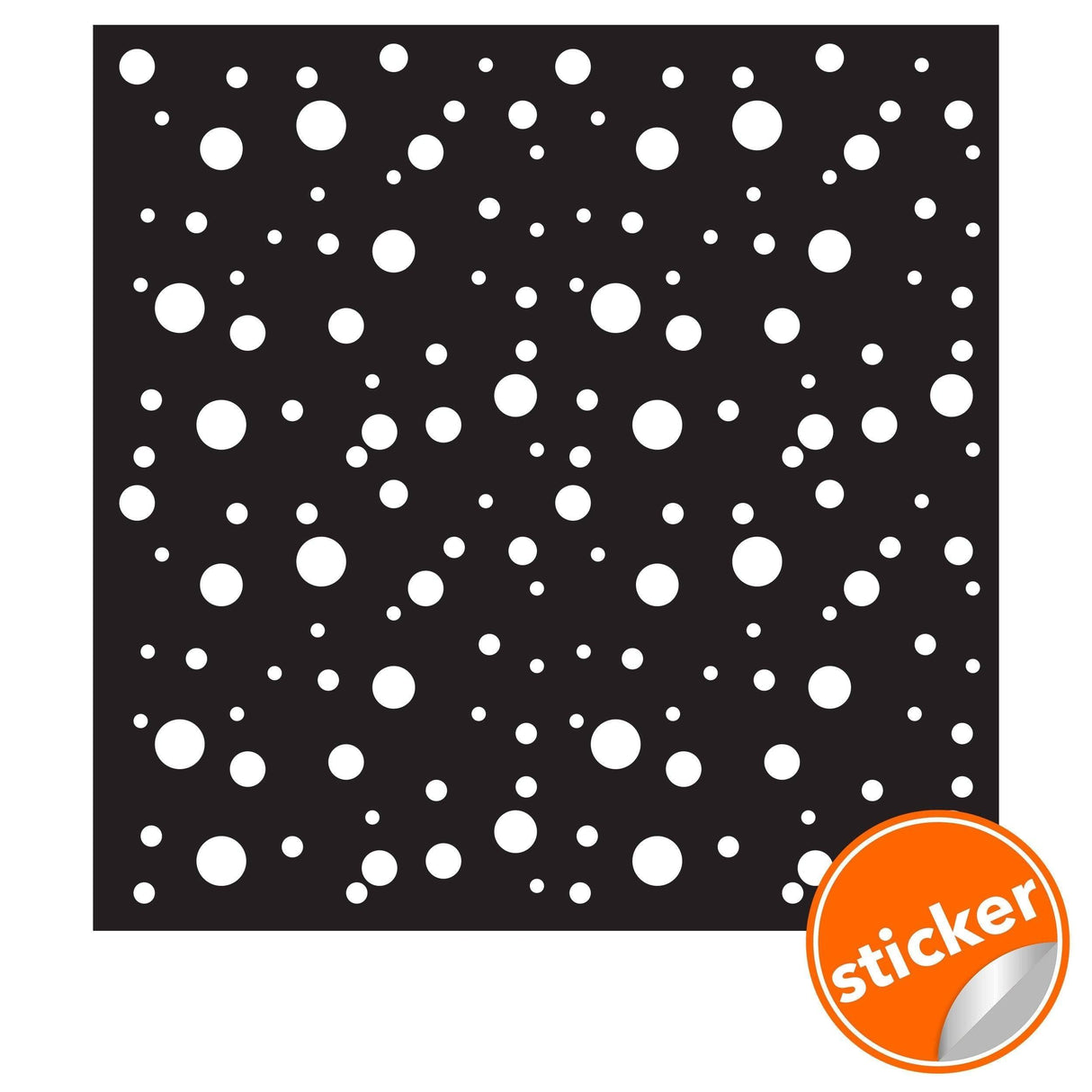Adhesive round dot stickers on black background, ideal for creative decoration and unique styling.