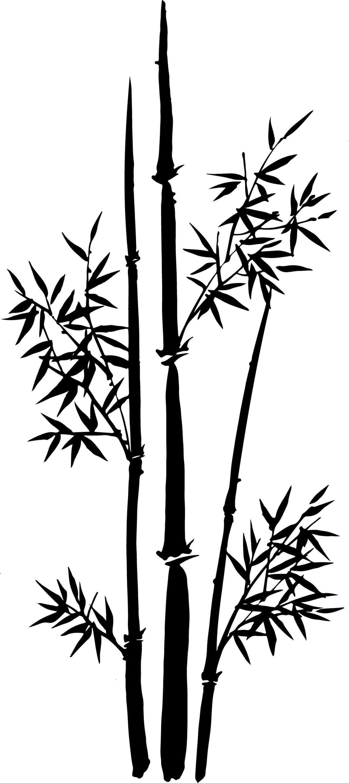 Stylized black bamboo design for wall art, perfect for nature-themed home decor.