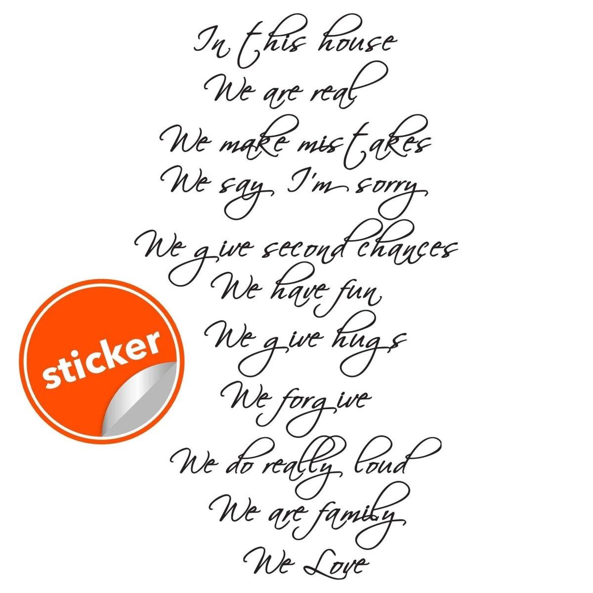 Decorative vinyl sticker with heartfelt quotes for home stair decals, promoting family values and togetherness.