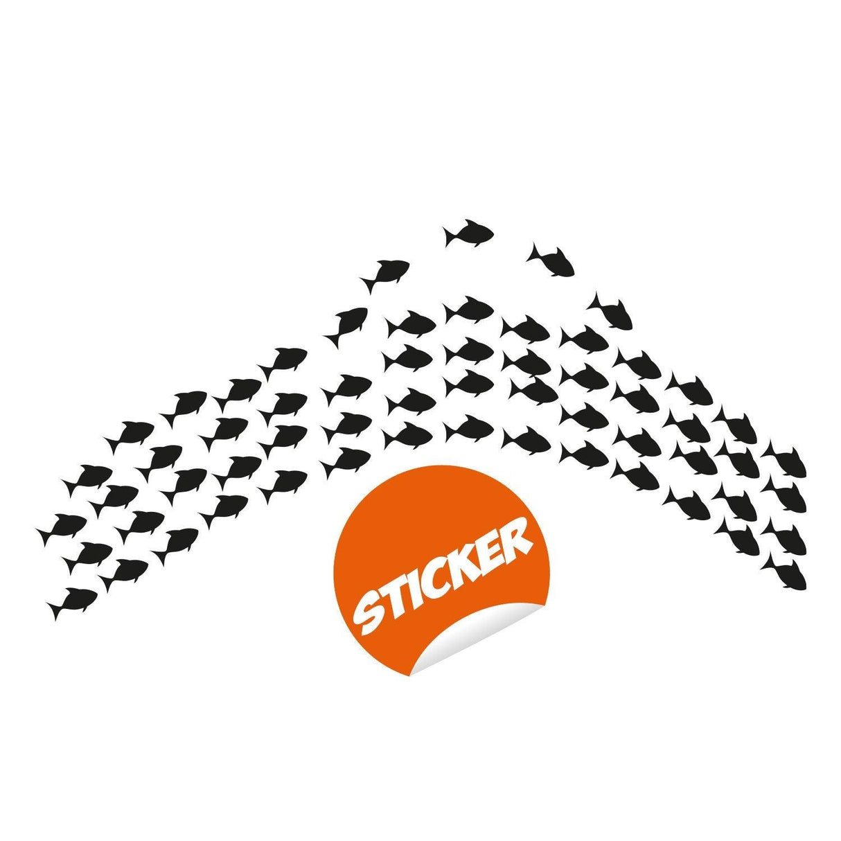 School of fish wall stickers in black, ideal for creating a fun underwater theme in your space.