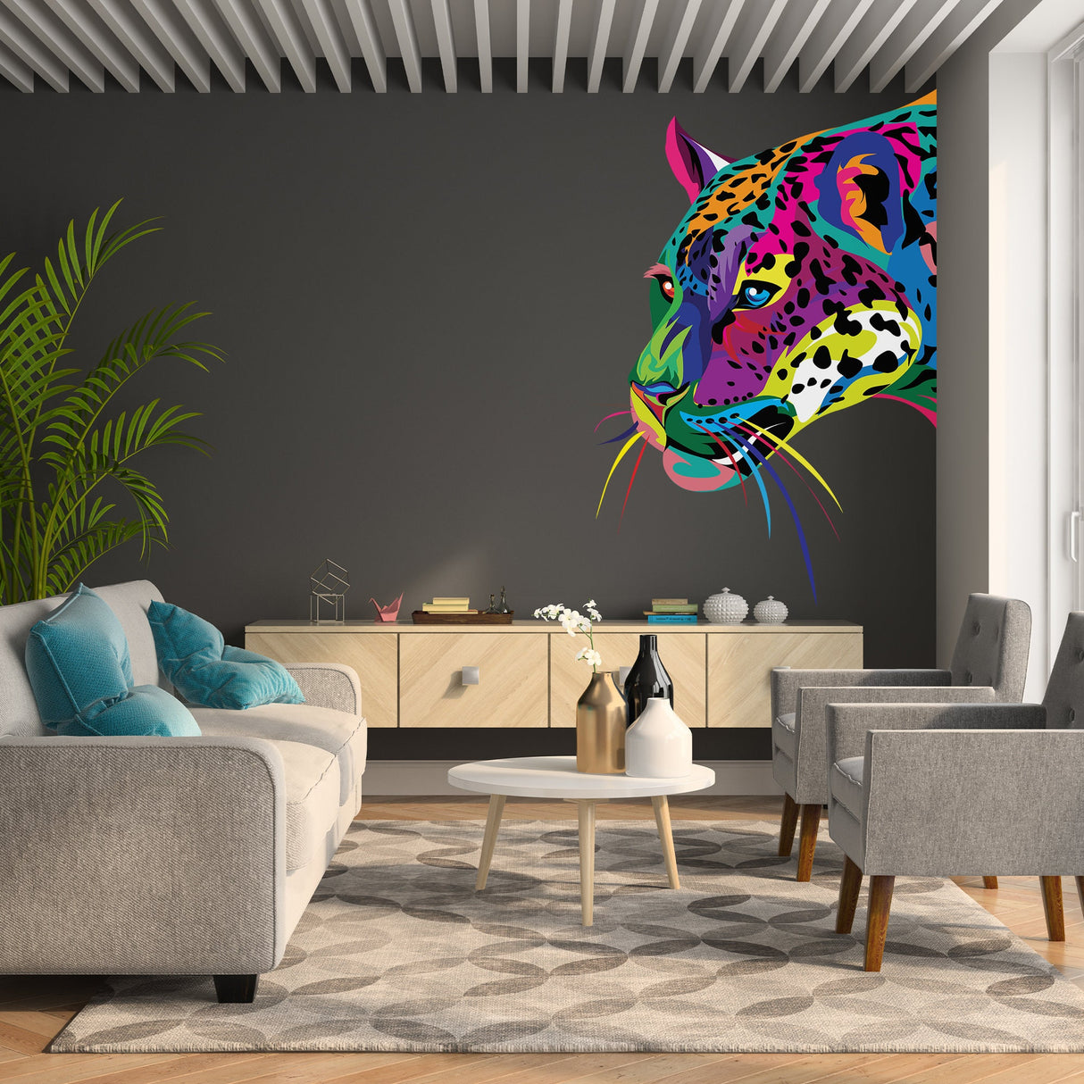 Wild Jaguar Wall Sticker - Cat Animal Art Vinyl Black Panther Decal