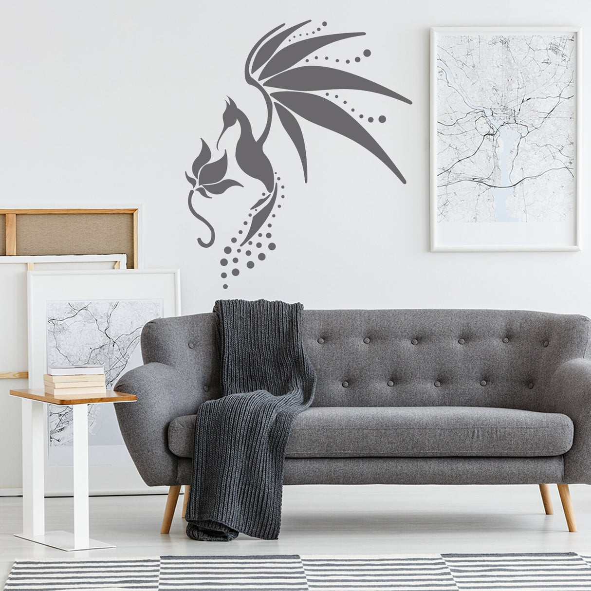 Hummingbird Wall Vinyl Sticker - Colibri Art Decor Humming Bird Cute Colorful Home Decal Gift
