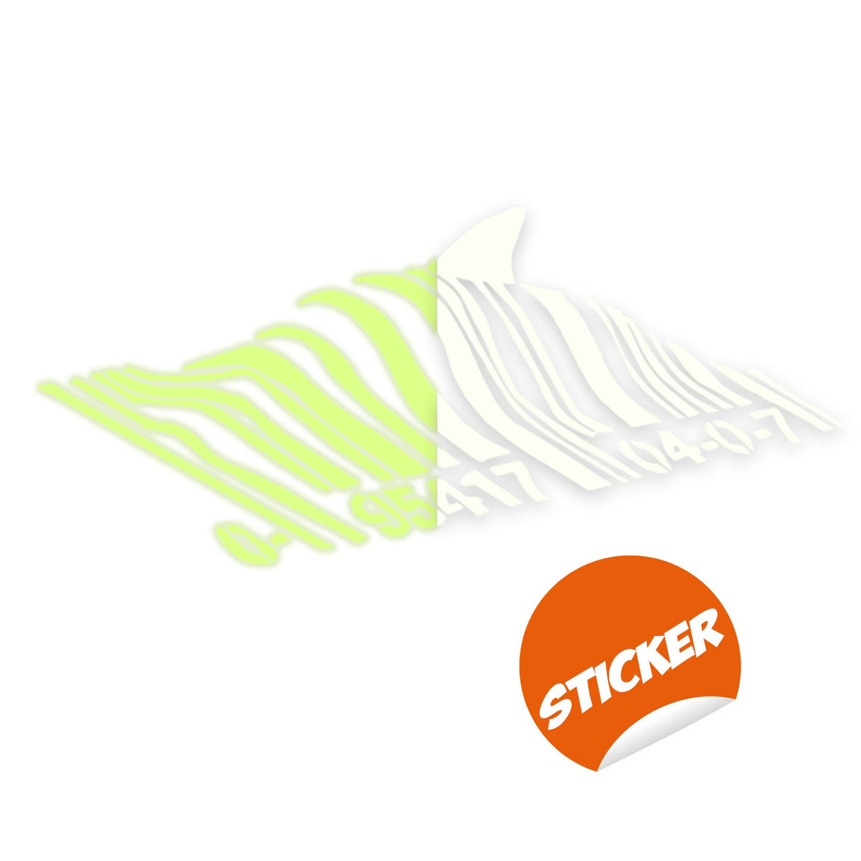 Glow In Dark Banksy Barcode Shark Wall Sticker - Night Glowing Swimming Fish Under Bar Code Vinyl Decal
