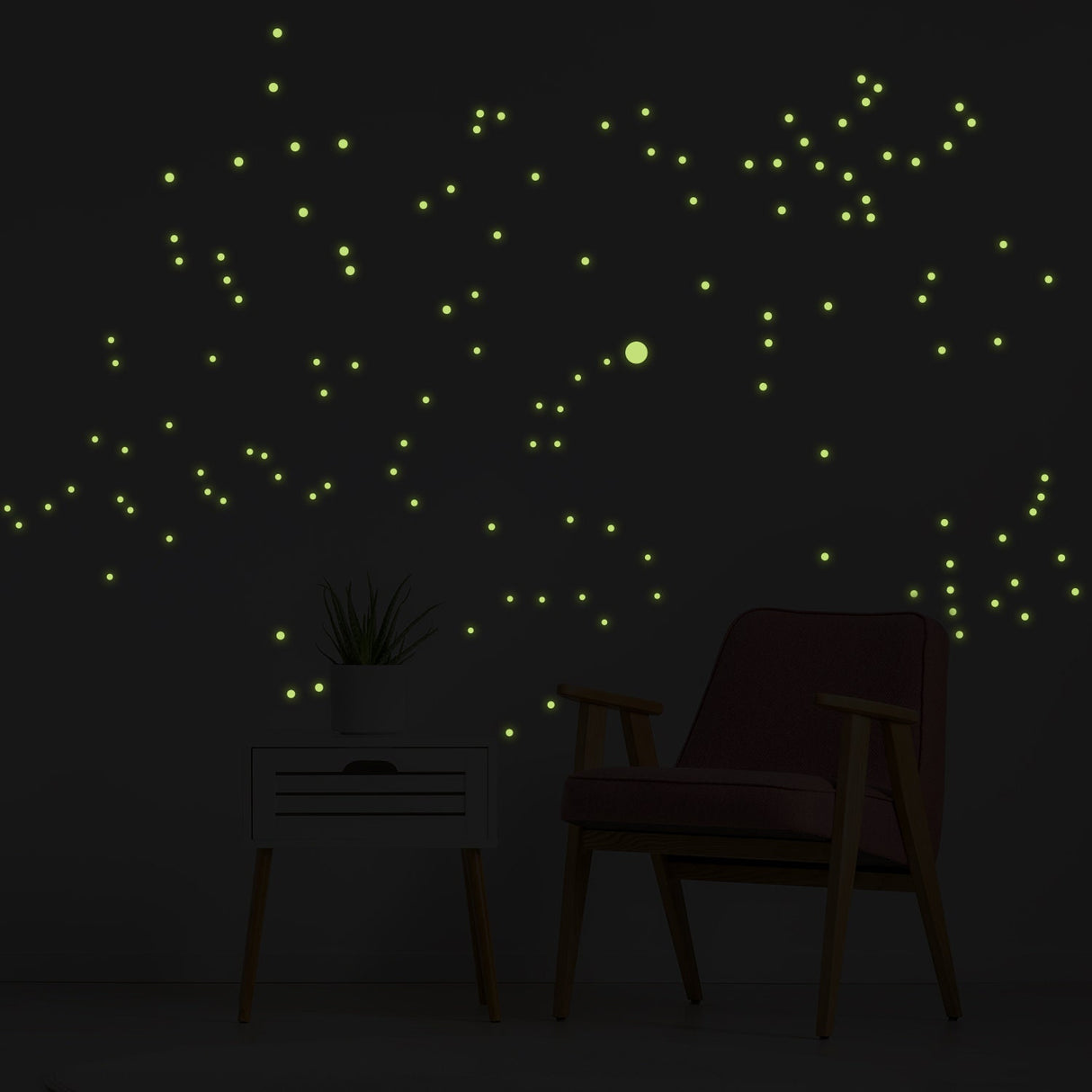 Night Glowing Star Wall Stickers - Glow In The Dark Stars Art Vinyl Decals Luminescent Luminous Light Effect Constellations Ceiling Sticker