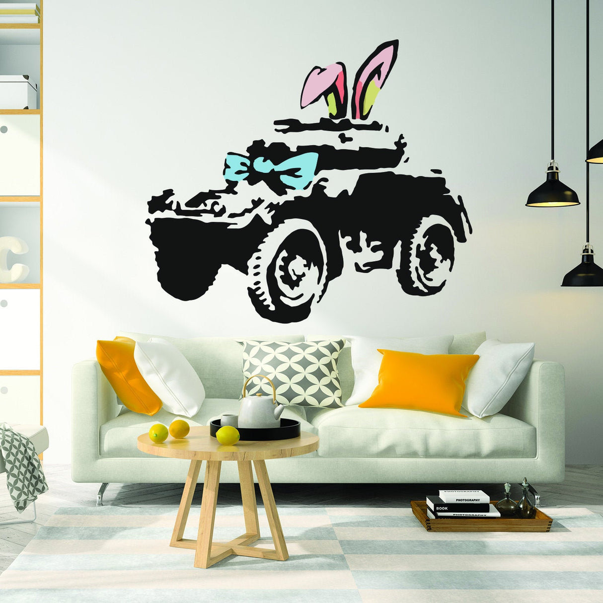 Banksy Armoured Car Wall Art Sticker - Street Graffiti Artwork Cool Vinyl Decal