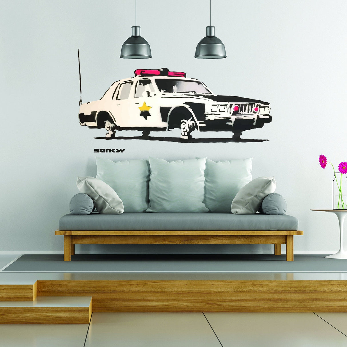 Police Car Wall Vinyl Sticker - Officer Art Mural Decal Label