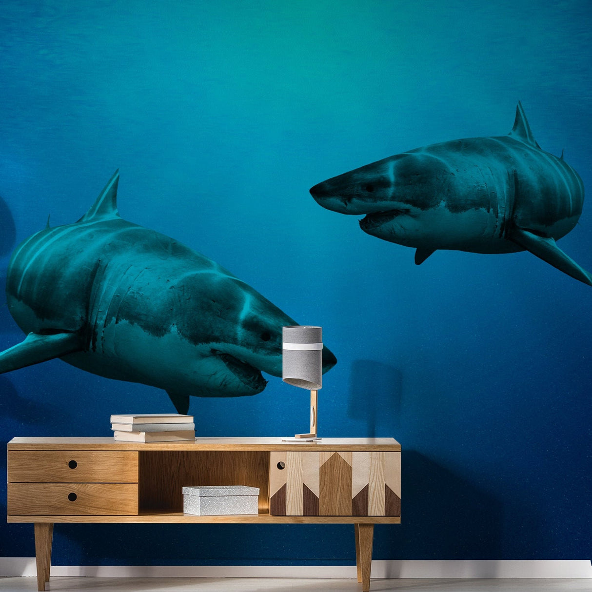 Wallpaper Shark Decor Sticker - 3d Underwater Ocean Wall Stickers Removable Decal