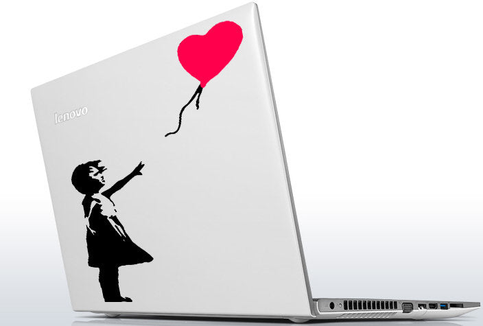 Banksy Girl With The Red Balloon Wall Decal - Bansky Street Art Graffiti Air Ballon Vinyl Sticker For Wall