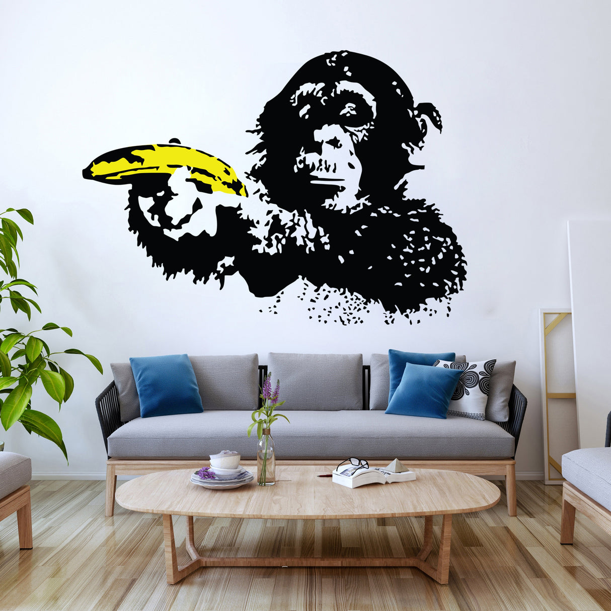 Banksy Monkey Wall Sticker - Bansky Art Vinyl Decal