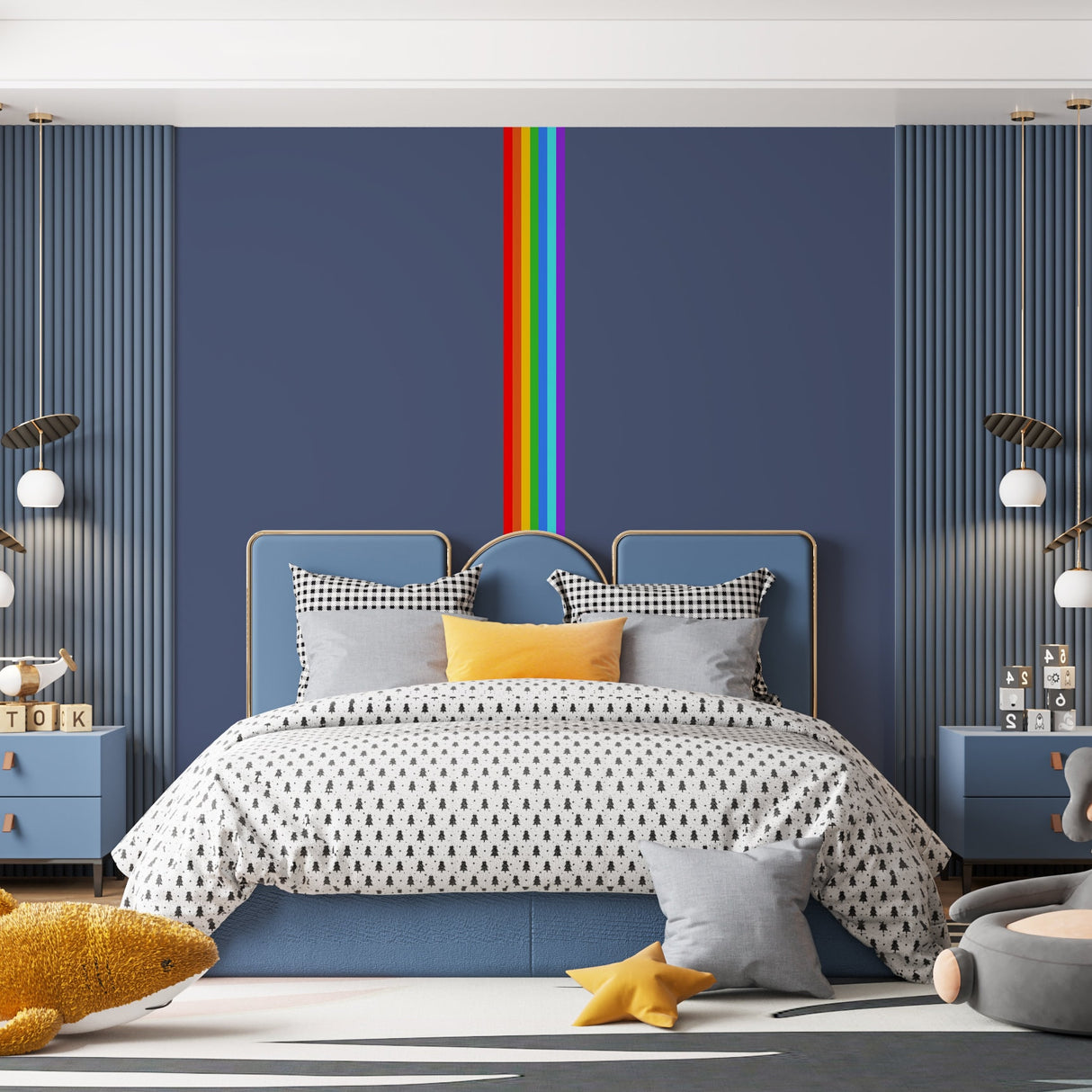 Rainbow Border Sticker - Ranbows Theme Stick Stripe Tape Decor