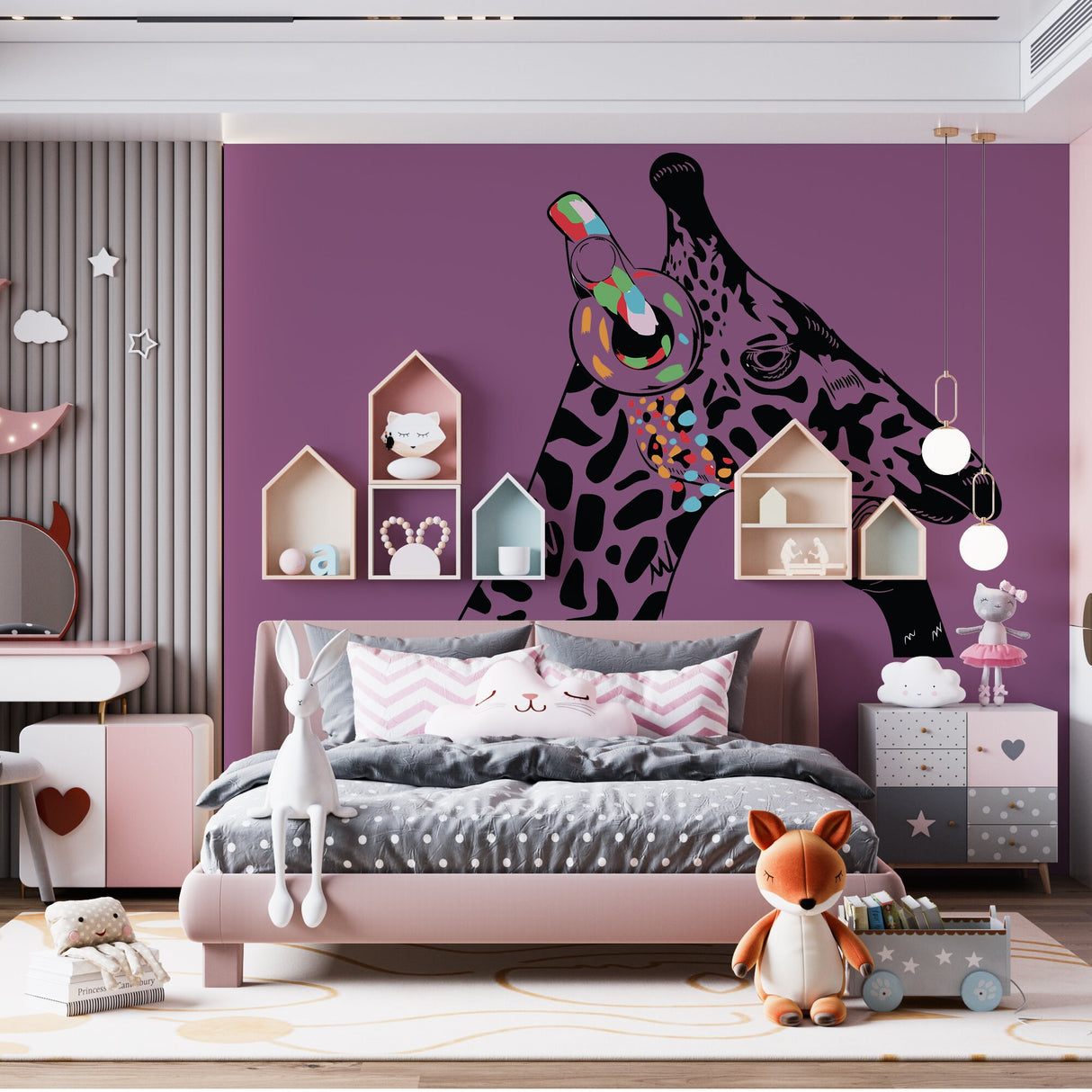 Giraffe Wall Sticker - Giraffes Head Decal