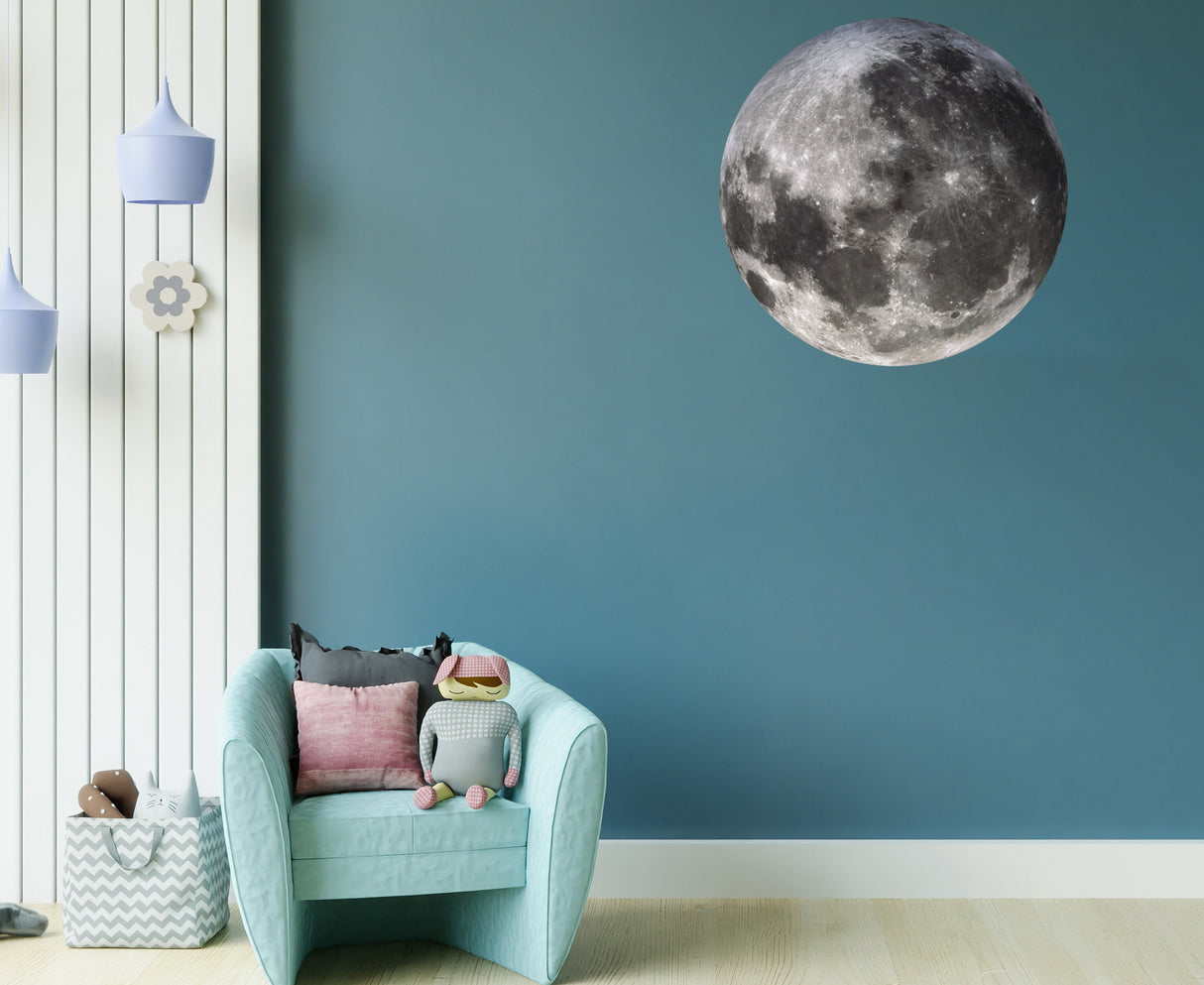 Full Moon Wall Decal - Moon Back Phase Sticker