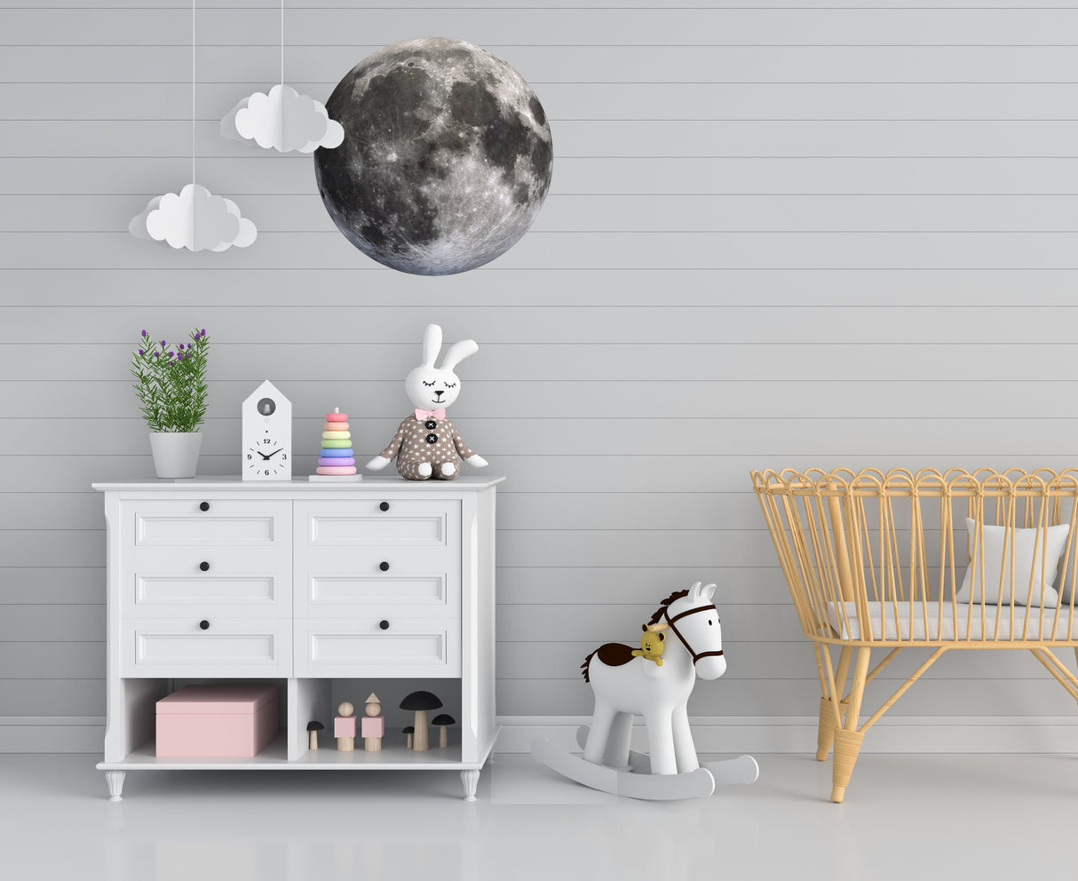 Full Moon Wall Decal - Moon Back Phase Sticker