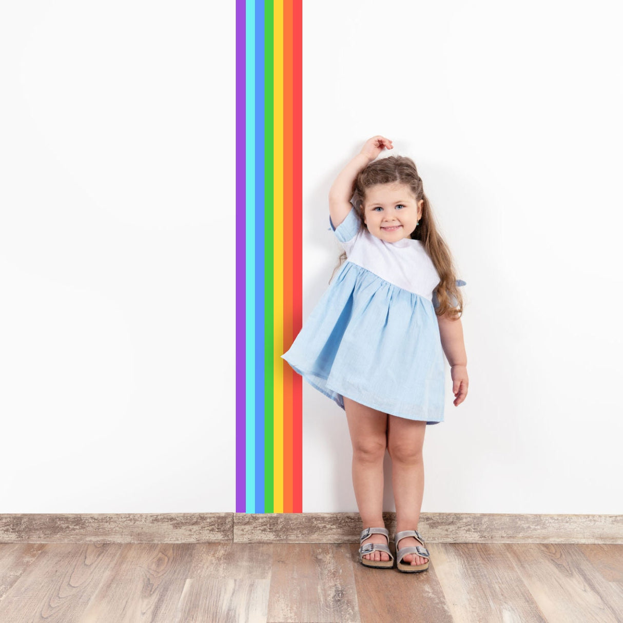 Rainbow Stripe Sticker - Birthday Party Border Strip Vinyl Decal Decoration For Nursery Baby Kid