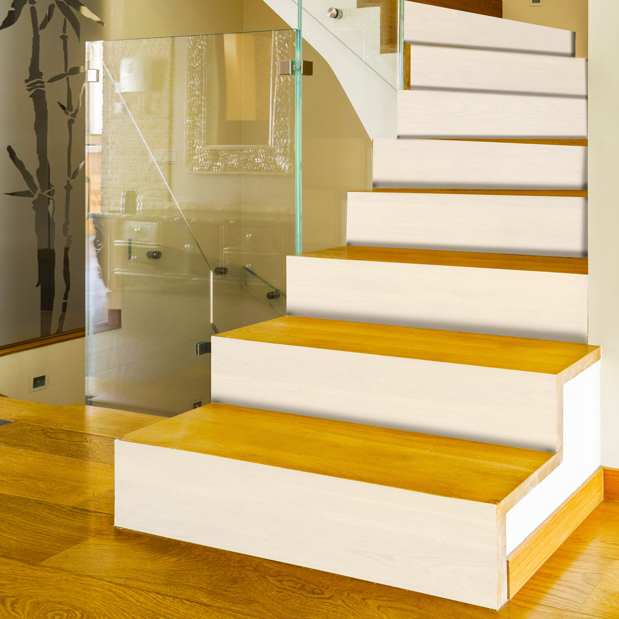 White Self-adhesive Stairs Risers Stickers