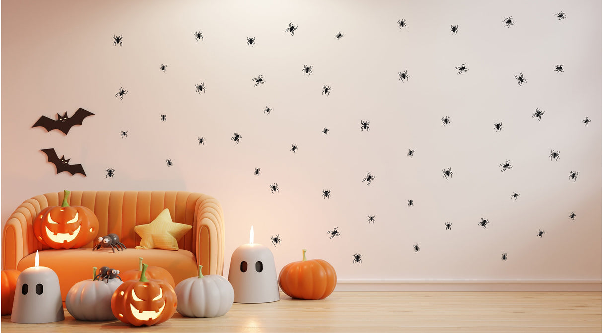 Creepy Crawly Spider Wall Decals - Halloween Door Vinyl Stickers