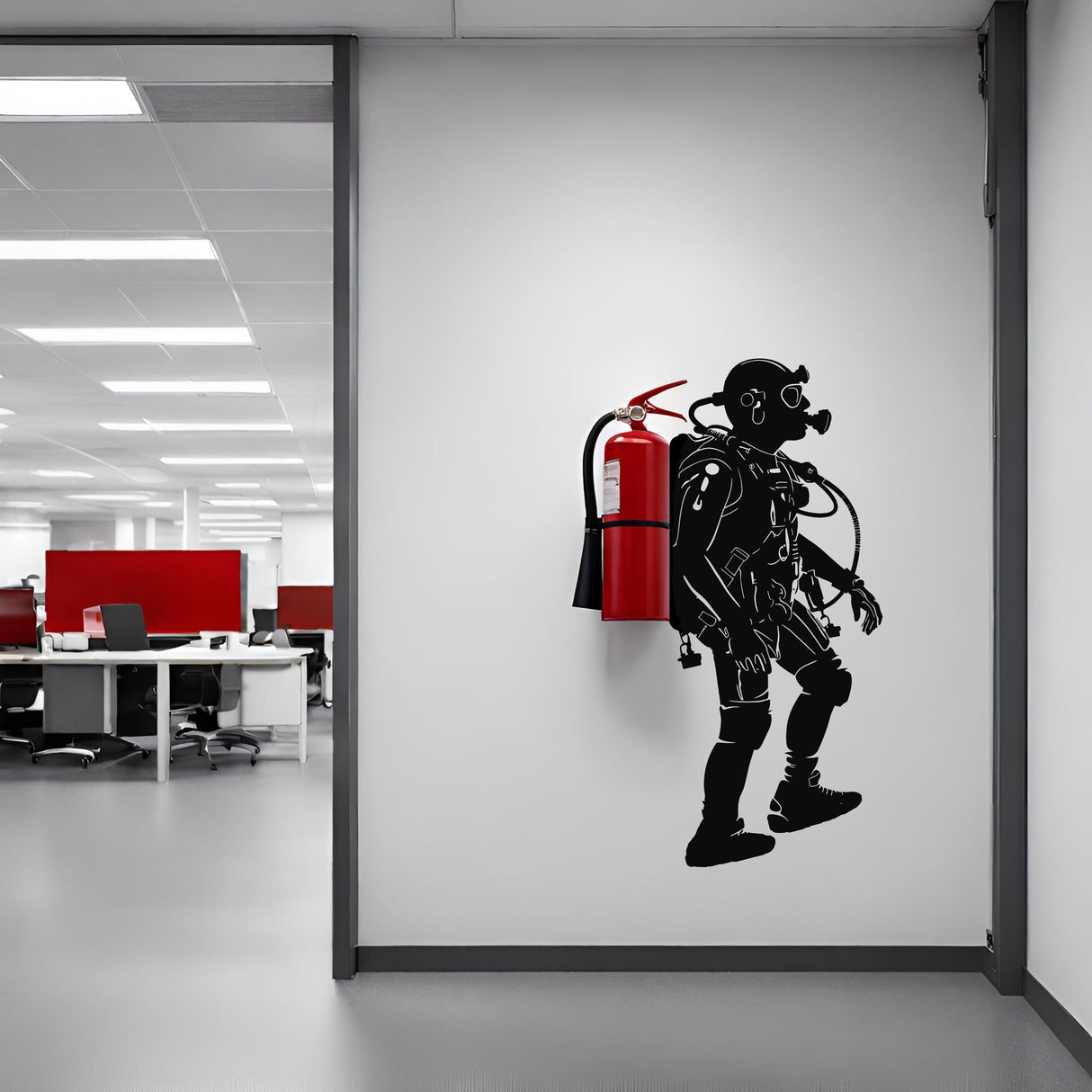 Creative Scuba Diver Silhouette Wall Sticker
