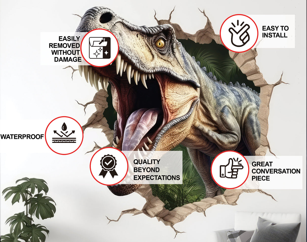 Dynamic Dino Porthole Wall Decor,