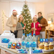 Personalized Christmas Sticker Set with drinks, snacks, and festive decor in a cozy holiday setting.