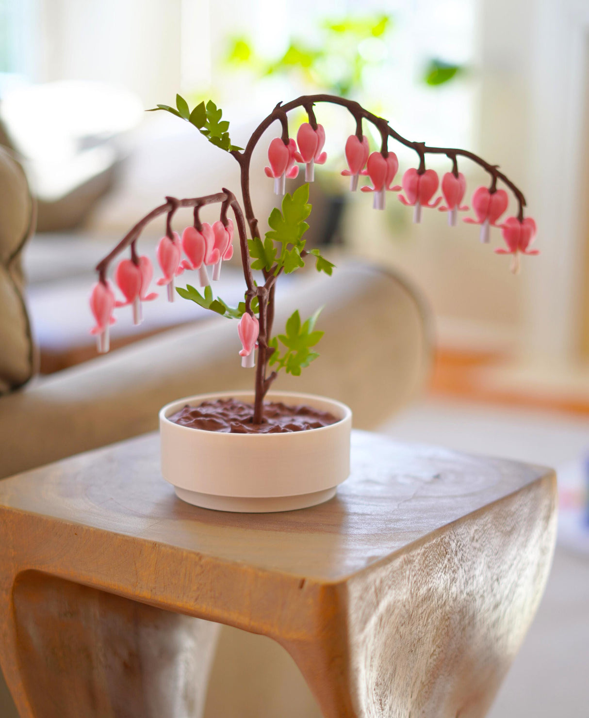 3D-printed Bleeding Hearts Jewelry Box and Love Note Holder as elegant functional decor.