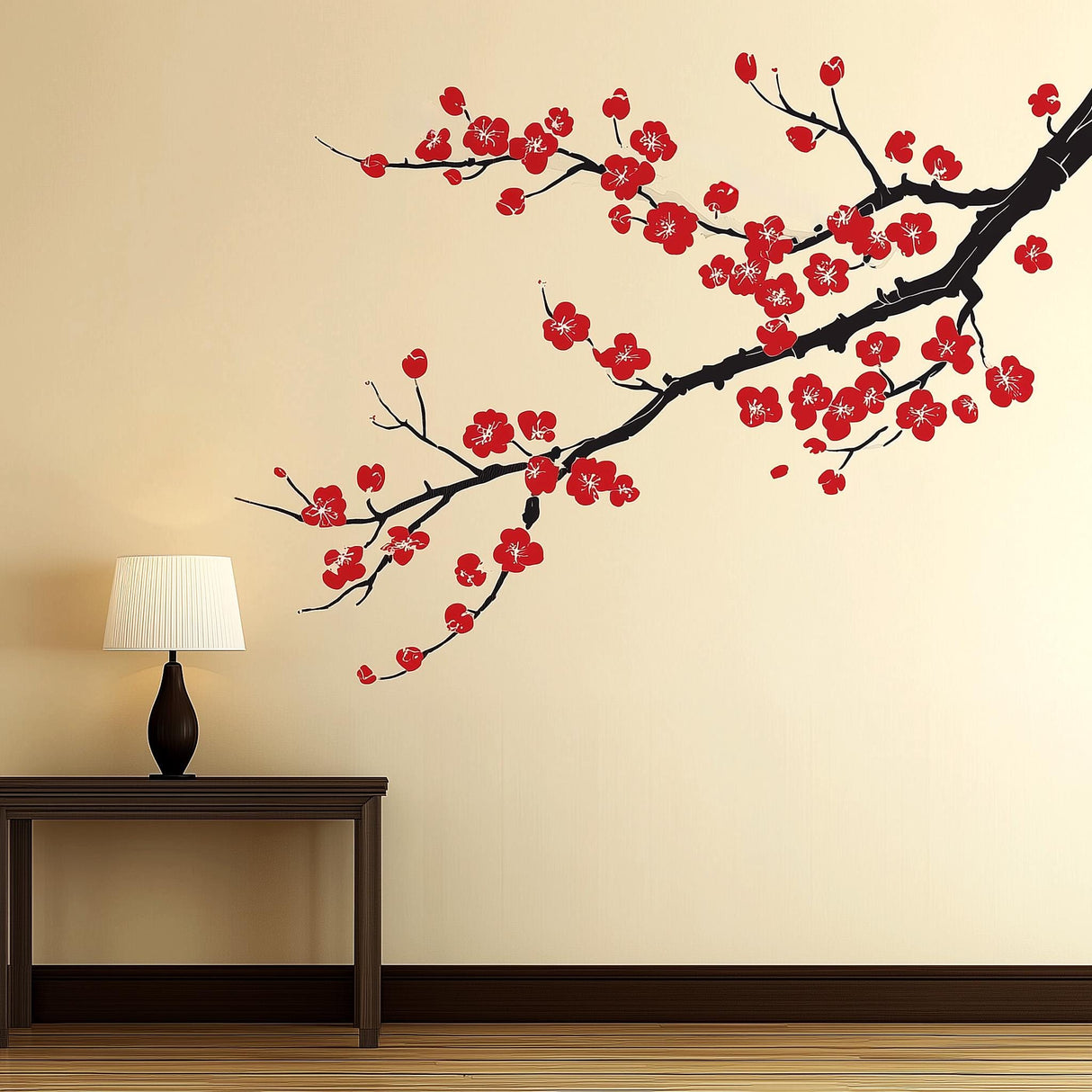 Plum Blossom Wall Decal | Chinese Sakura Branch Vinyl Sticker | Asian-Inspired Home Decor | Elegant Floral Mural | Peel & Stick