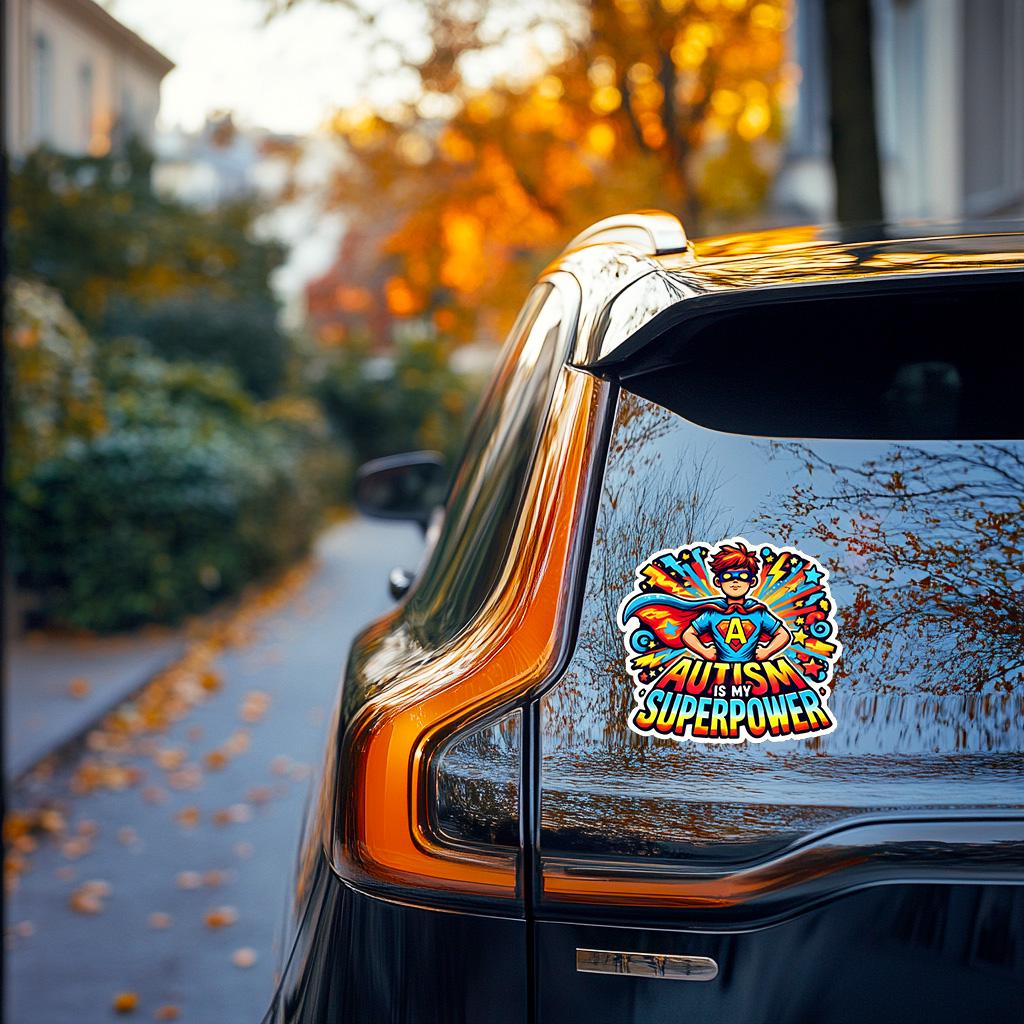 Autism Is My Superpower Decal | Vinyl Sticker Wall, Car, Laptop, or Furniture | Inspirational Autism Awareness Decals | Child With Autism