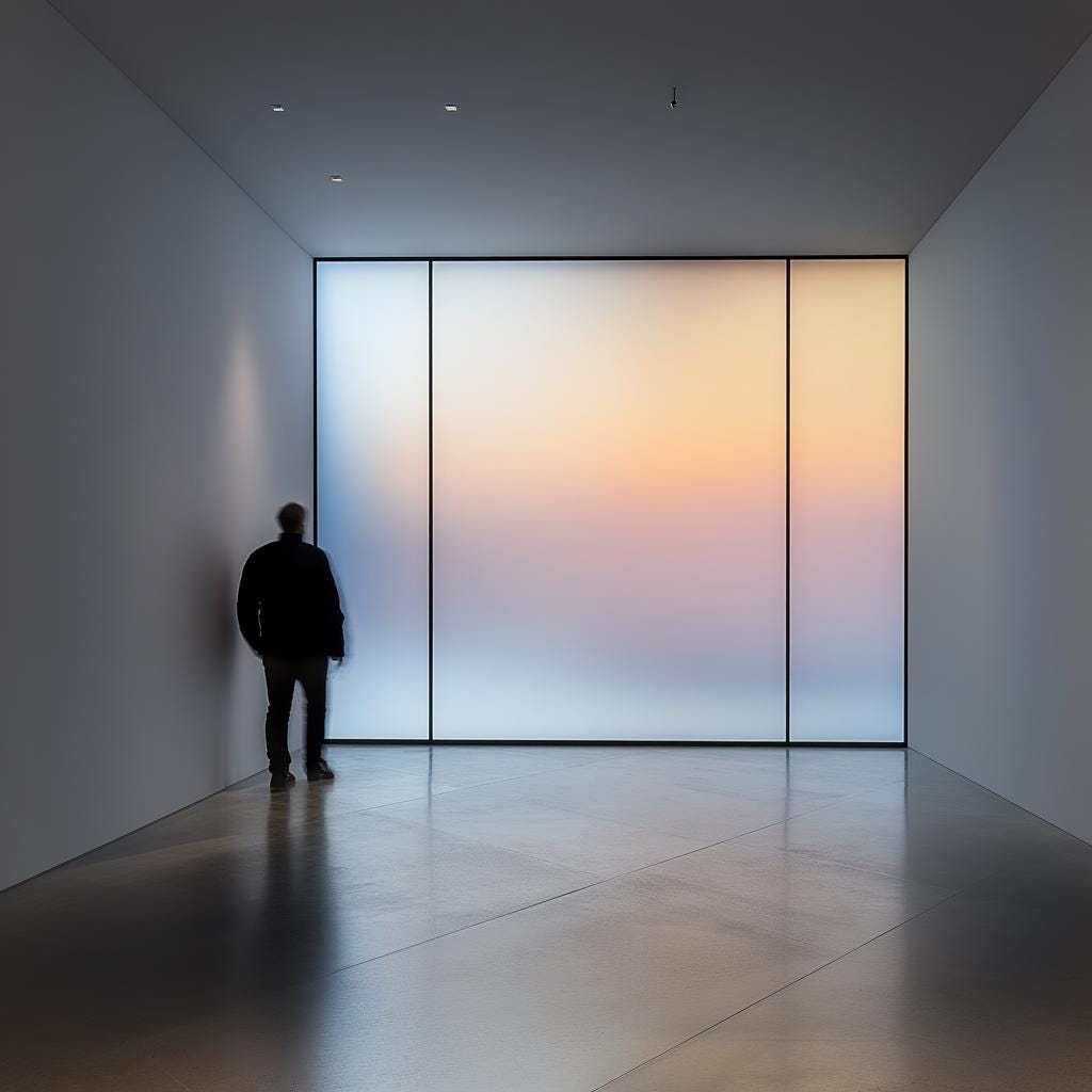 Man standing near frosted glass wall, showcasing the modern design and privacy feature for offices.