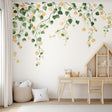 Watercolor citrus wall decal featuring orange fruits and green leaves, brightening a nursery with playful decor.
