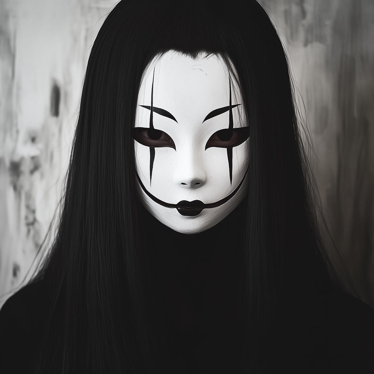 Japanese Ghost Spirit Mask | Horror Cosplay Mask | Theater Creepy Phantom Mask