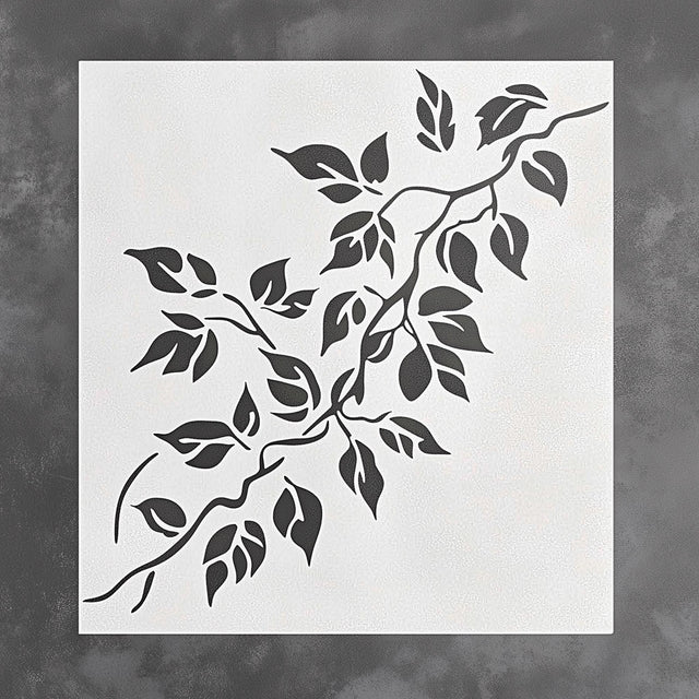 3D printed vine stencil design featuring intricate leaf patterns for DIY home decor and crafts.