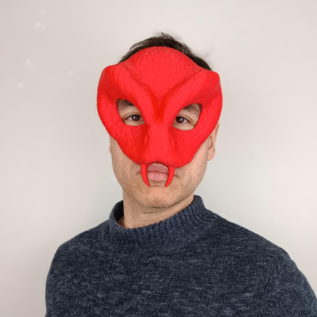 Snake Demon Mask | 3D Printed Halloween Cosplay | Scaly Reptilian Face Cover | Venomous Snakes Viper Costume Reptile Mask