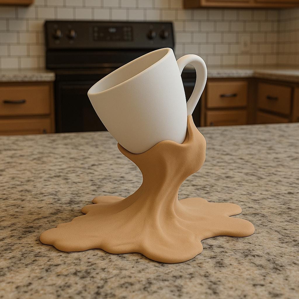 Coffee Cup Holder | 3D Printed Spilled Coffee Stand | Unique Kitchen Decor | Espresso Mug Display | Barista Gift | Coffee Station Organizer