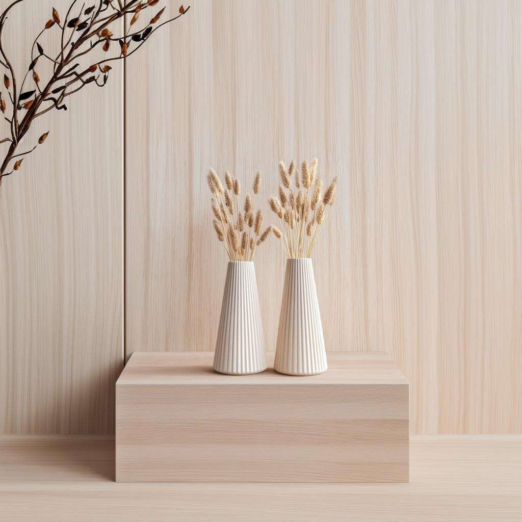 2x 3D Printed Origami Vase Set | Modern Minimalist Vase | Gift for Mothers Day | Decorative Vase for Dried Fresh Flowers | Home Decor Accent