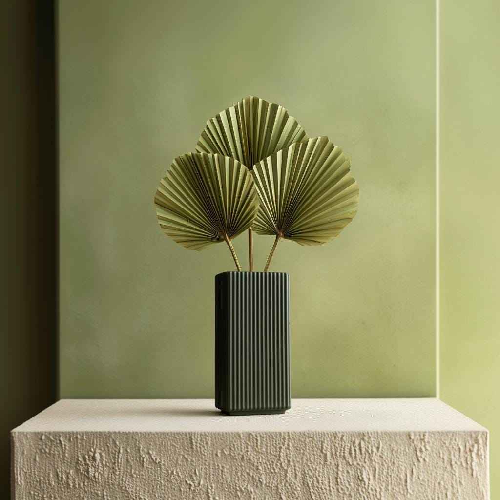 3D Printed Rectangular Vase | Modern Ribbed Tall Vase | Minimalist PLA Plastic Vase | Decorative Vase for Dried or Fresh Flowers Unique Gift