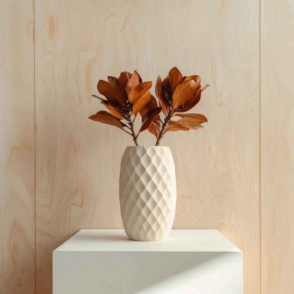 3D Printed Diamond Vase | Modern Geometric Plant Pot | Minimalist Decorative Vase | PLA Plastic Vase for Dried Flowers Boho Room Decor