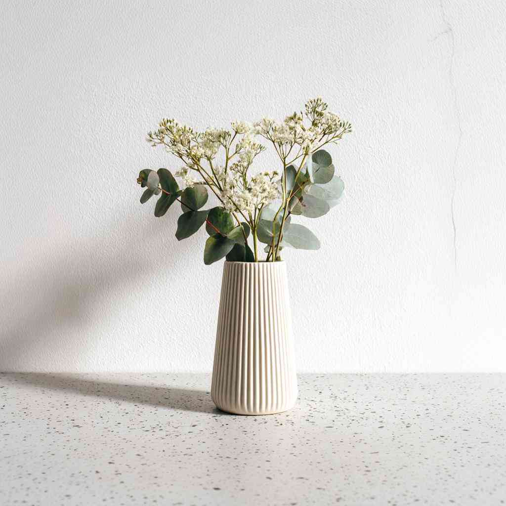 3D Printed Origami Vase | Minimalist Ribbed Vase for Fresh Dried Flowers | Modern Geometric Home Decor | Unique Gift for Her | Table Flower