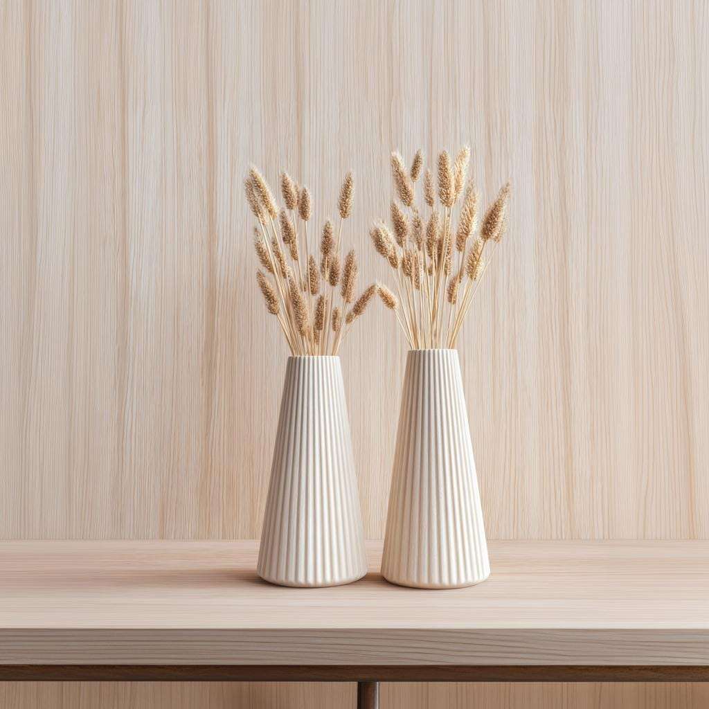 2x 3D Printed Origami Vase Set | Modern Minimalist Vase | Gift for Mothers Day | Decorative Vase for Dried Fresh Flowers | Home Decor Accent