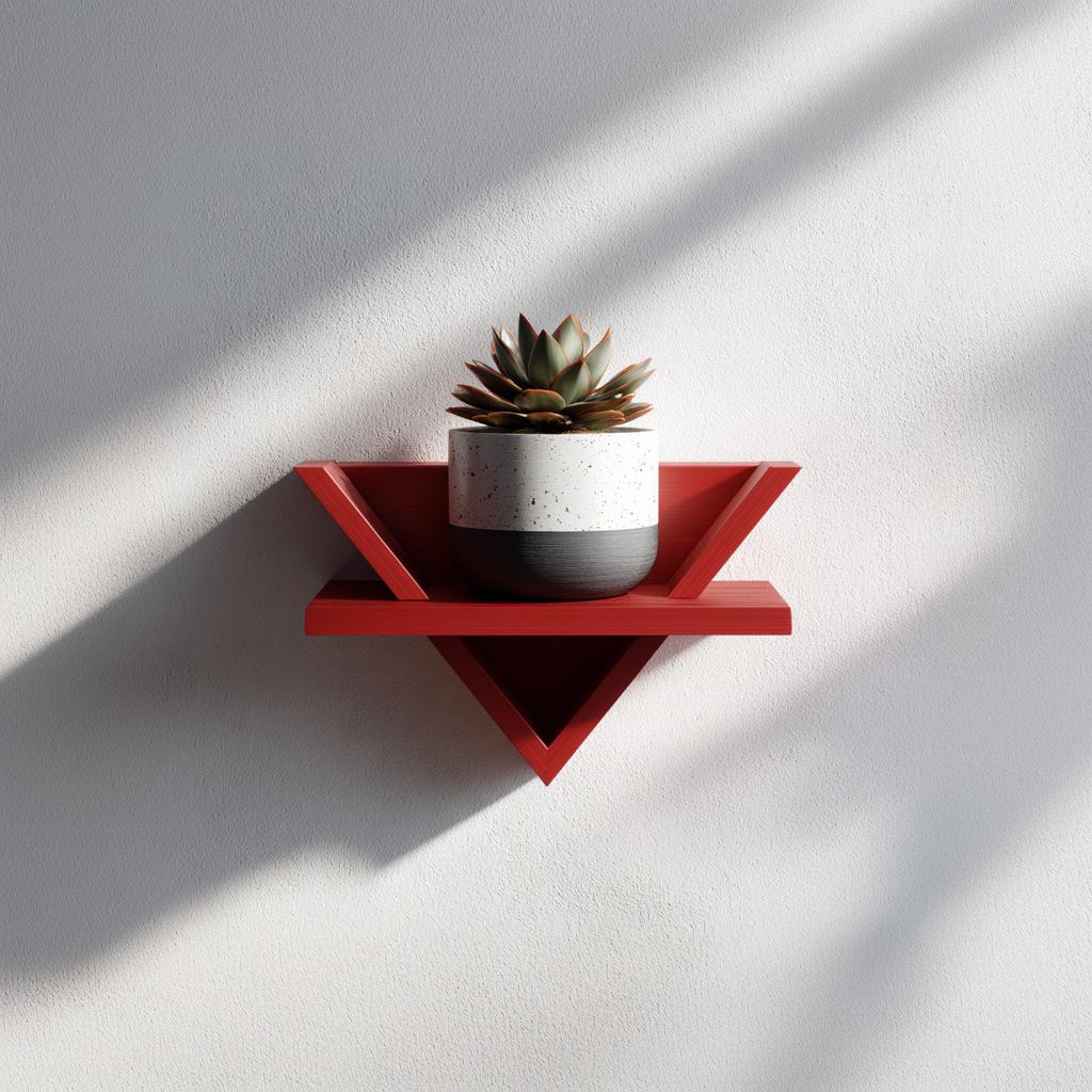 3D Printed Wall Triangle Shelf | Small Plant Display Shelf | Altar Shelf | Mini Shelf | Aesthetic Room Wall Hanging Decor