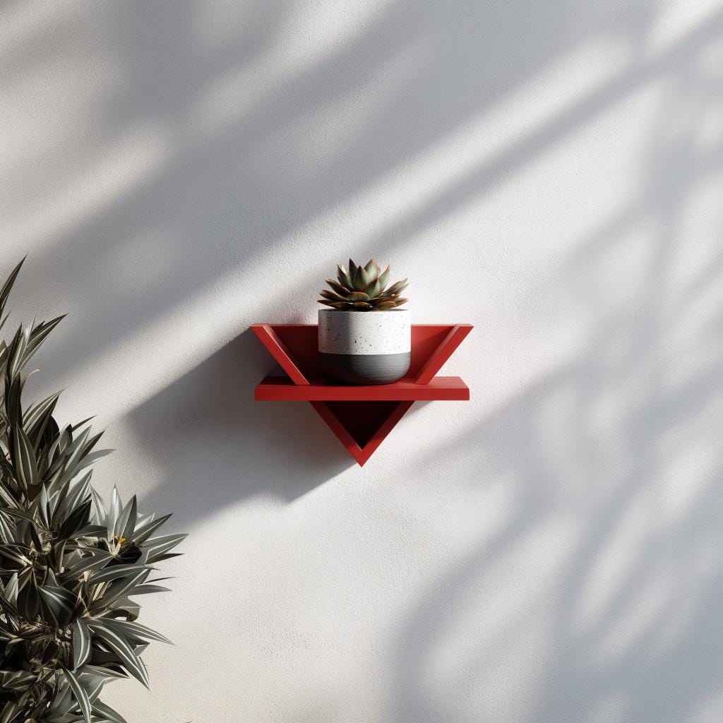 3D Printed Wall Triangle Shelf | Small Plant Display Shelf | Altar Shelf | Mini Shelf | Aesthetic Room Wall Hanging Decor