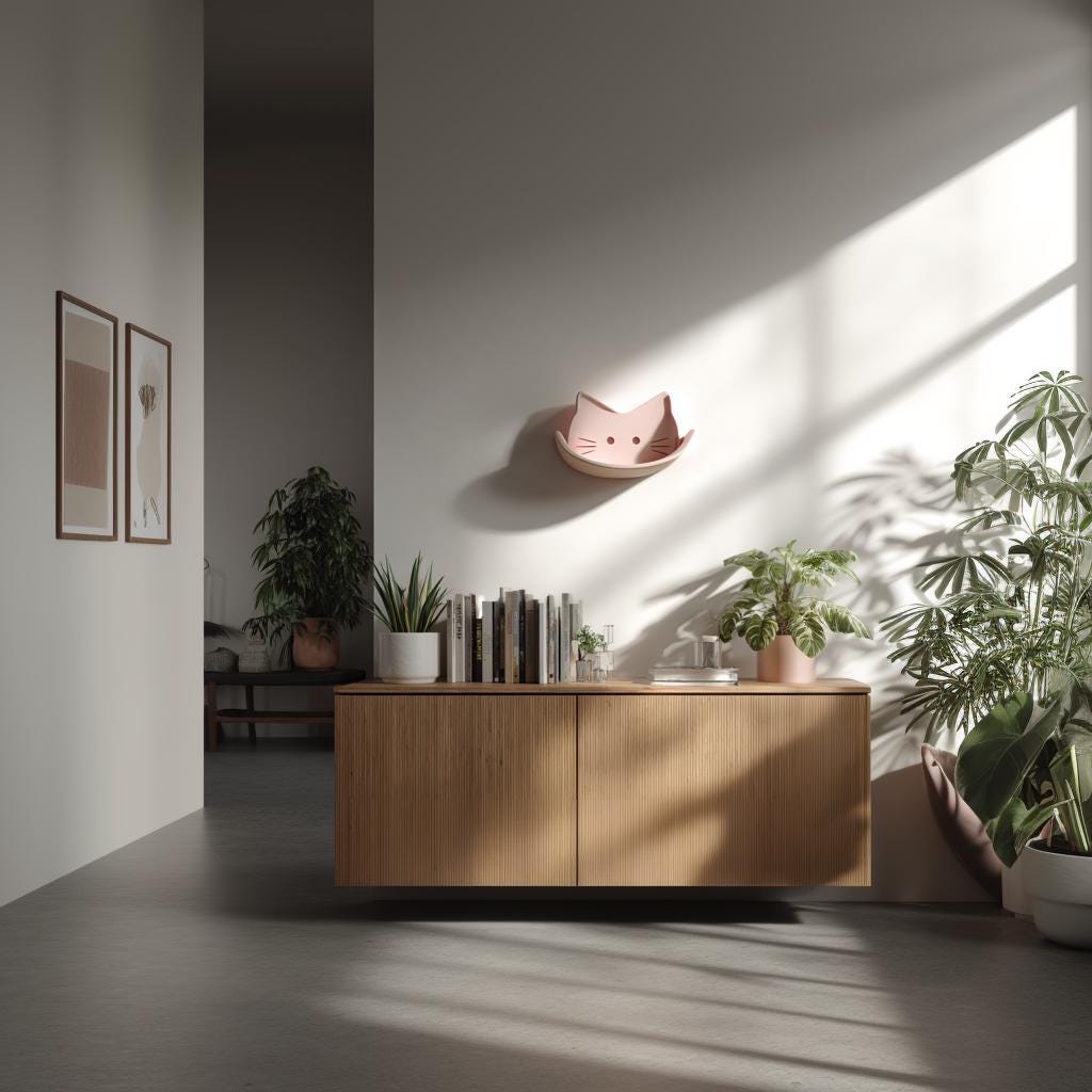 3D Printed Decorative Wall Shelf | Cat Face Wall Shelf | Modern Floating Shelf for Plants | Minimalist Home Accent | Unique Cat Wall Decor