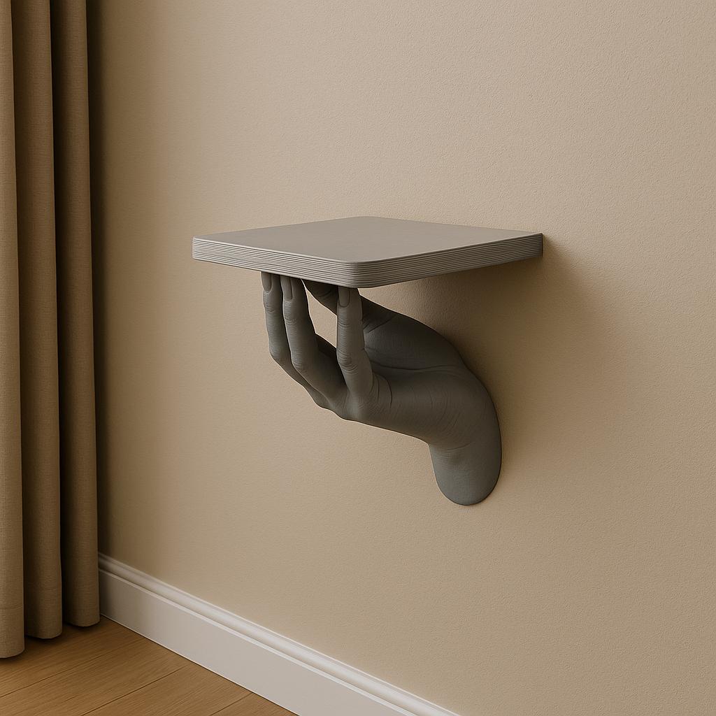 Hand Wall Shelf | 3D Printed Floating Shelf | Surreal Art Shelf | Minimalist Sculpture Decor | Unique Wall Storage | Modern Design Gift