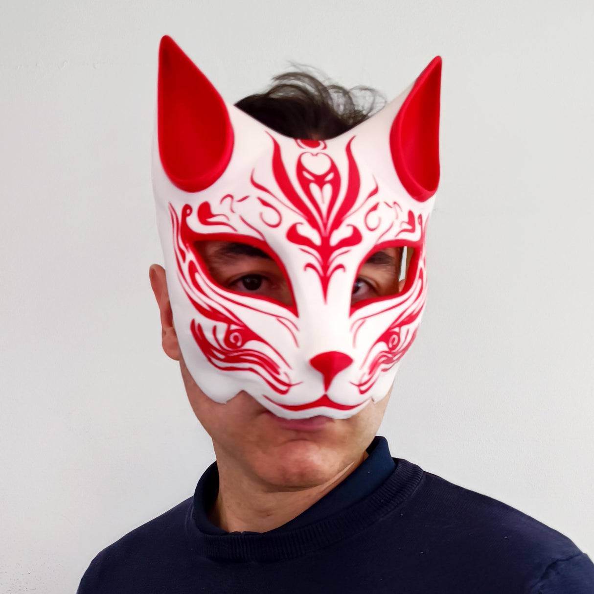Red Fox Mask | 3D Printed Japanese Mask | Anime Cosplay Mask