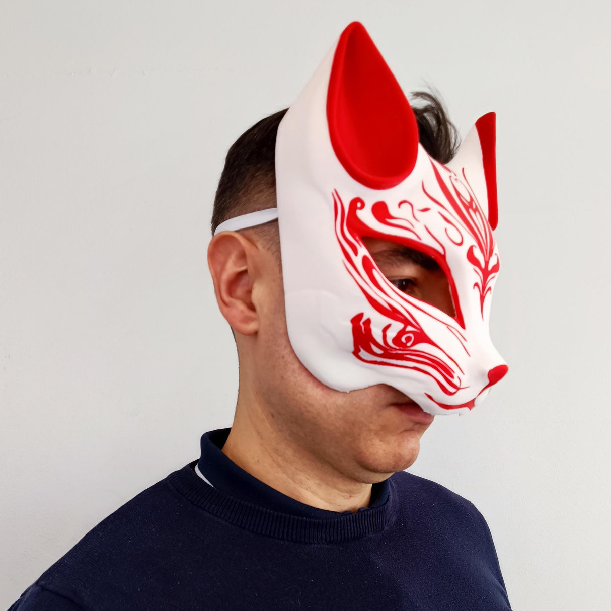 Red Fox Mask | 3D Printed Japanese Mask | Anime Cosplay Mask