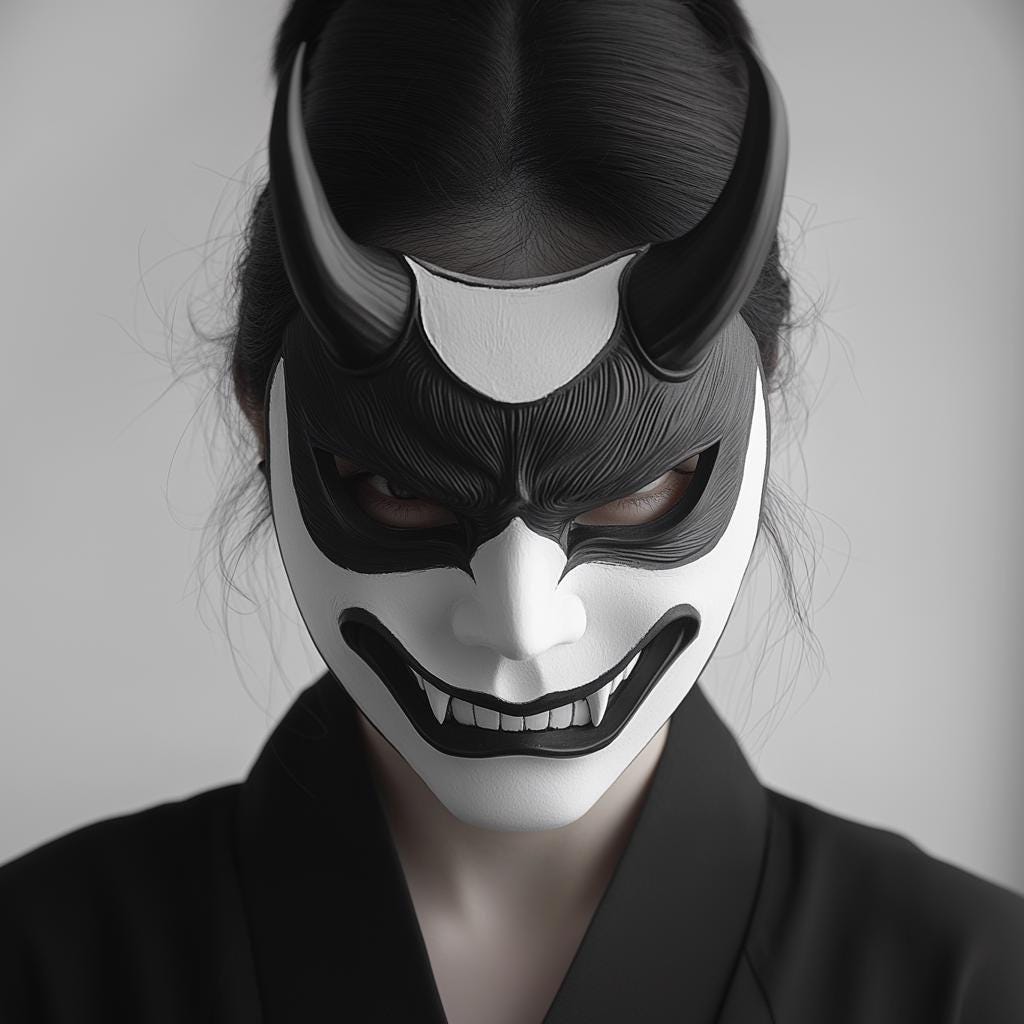 3D Printed Oni Mask | Japanese Demon Samurai Warrior Mask | Cosplay Fantasy Mask