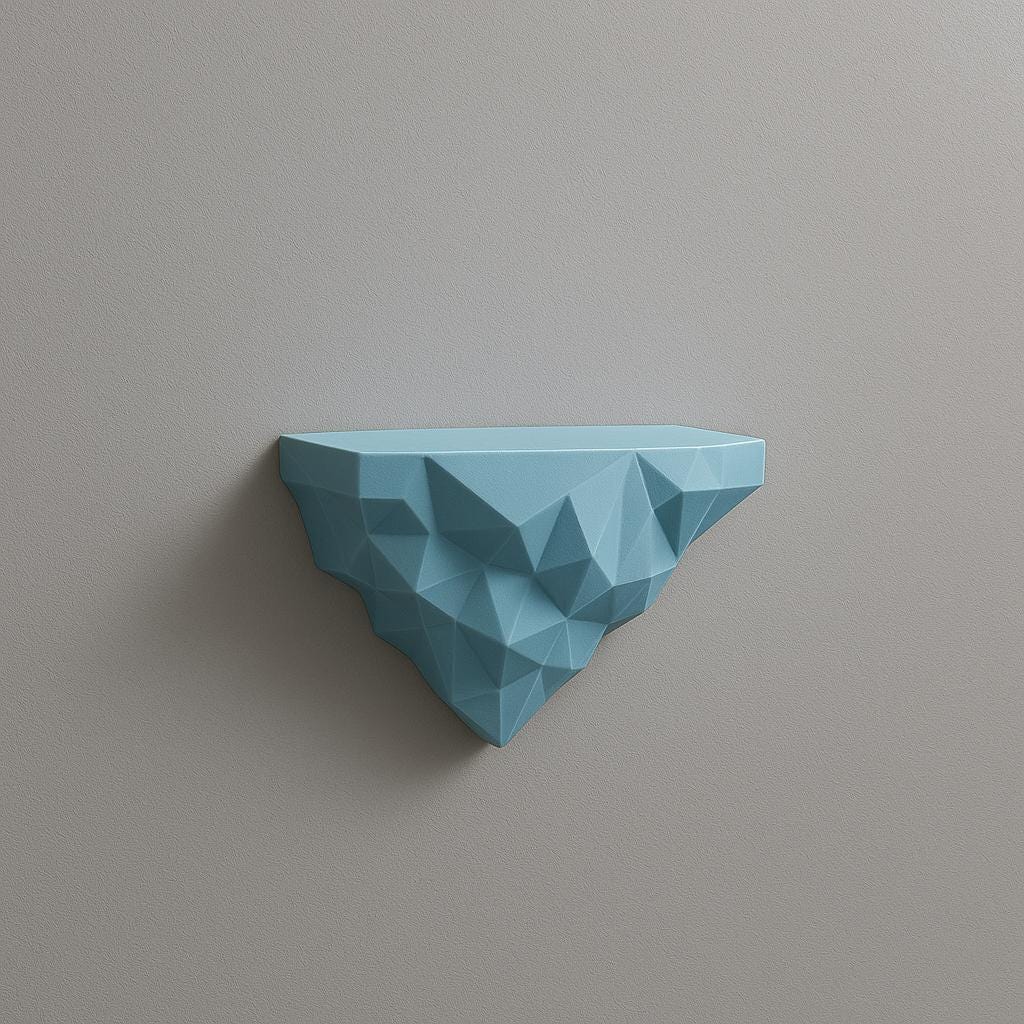 Geometric Wall Shelf | 3D Printed Floating Shelf | Modern Polygon Decor | Abstract Blue Wall Art | Minimalist Shelf for Plants or Decor