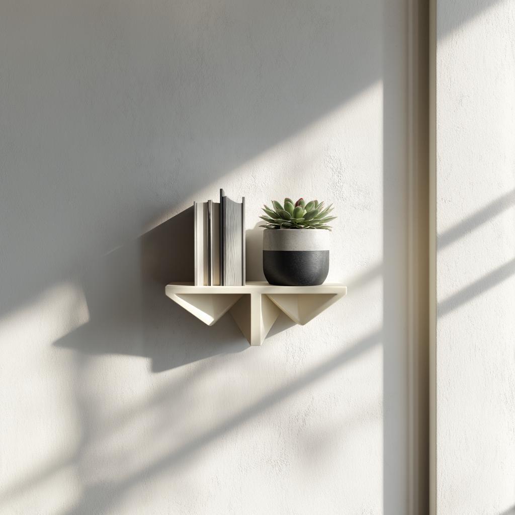 3D Printed Shelf for Books | Decorative Geometric Wall Shelf | Modern Floating Shelf for Plants | Minimalist Home Accent | Unique Wall Decor