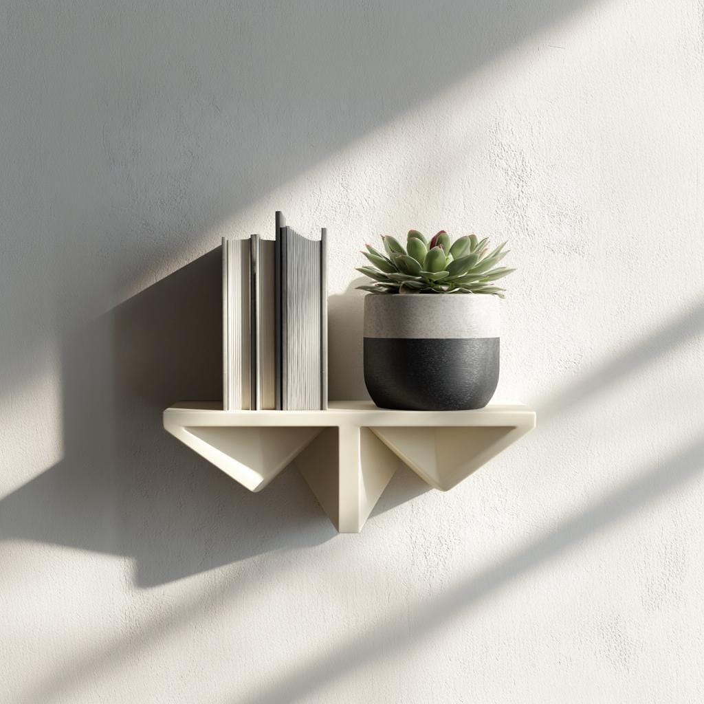 3D Printed Shelf for Books | Decorative Geometric Wall Shelf | Modern Floating Shelf for Plants | Minimalist Home Accent | Unique Wall Decor