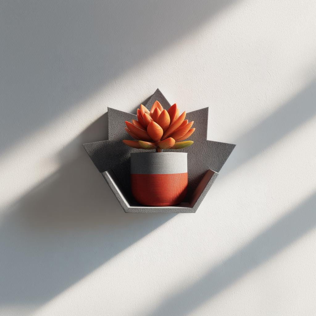 Maple Leaf 3D Printed Shelf | Geometric Decorative Wall Shelf | Modern Floating Shelf