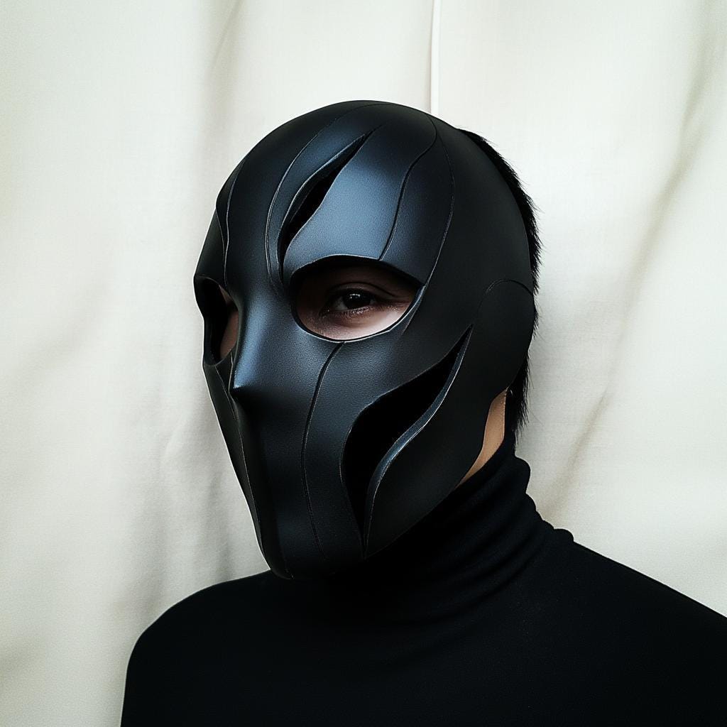 Black Tactical Face Mask | 3D Printed Full Face Mask for Men | Cyberpunk Costume Prop | Halloween Cosplay Mask | Matte Armor Mask