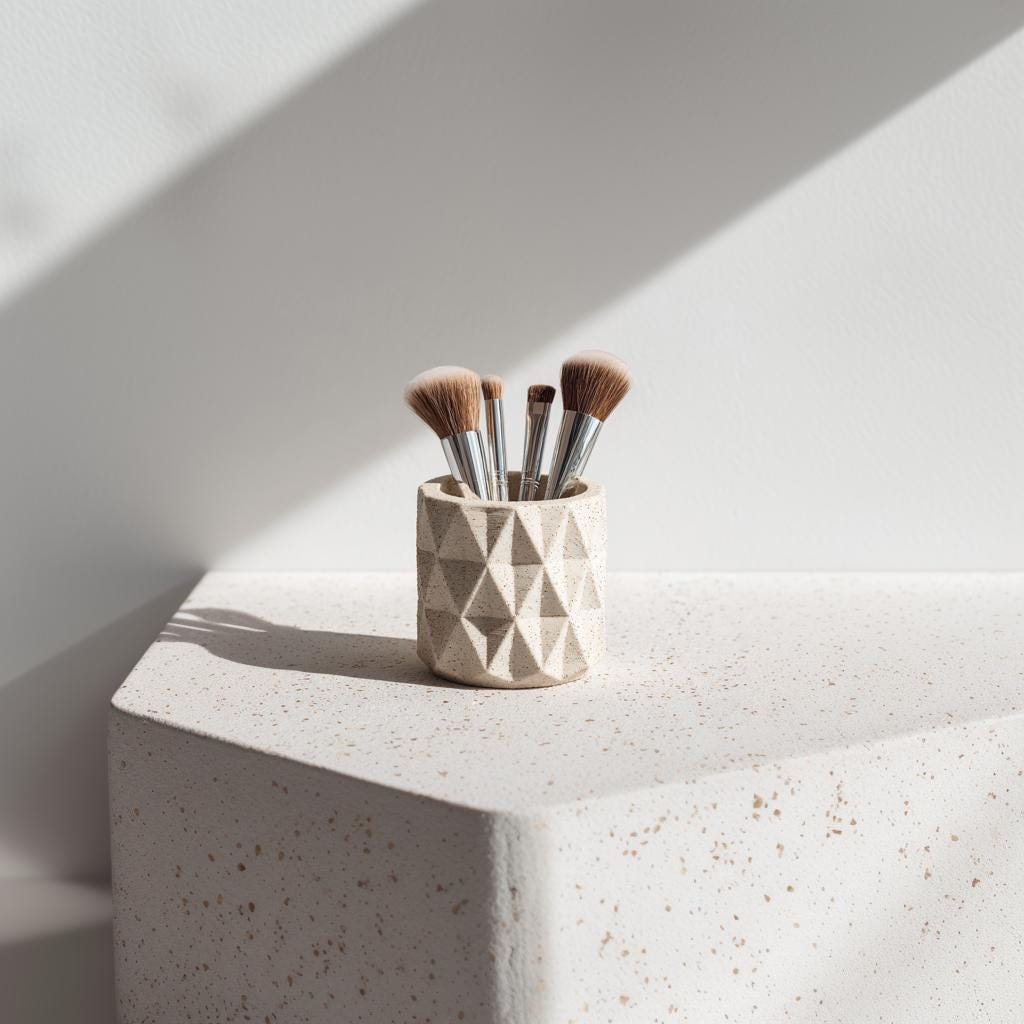 Makeup Brush Holder | Geometric Desk Organizer | 3D Printed Pen Cup